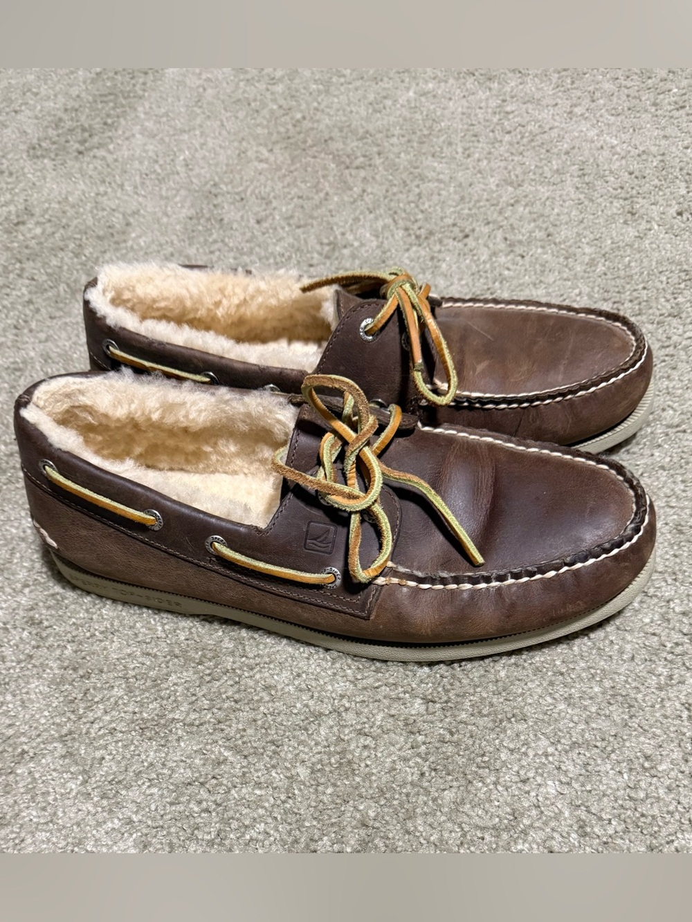Sperry Top Sider - Men's Brown Leather Lined Boat Shoes - Non Marking